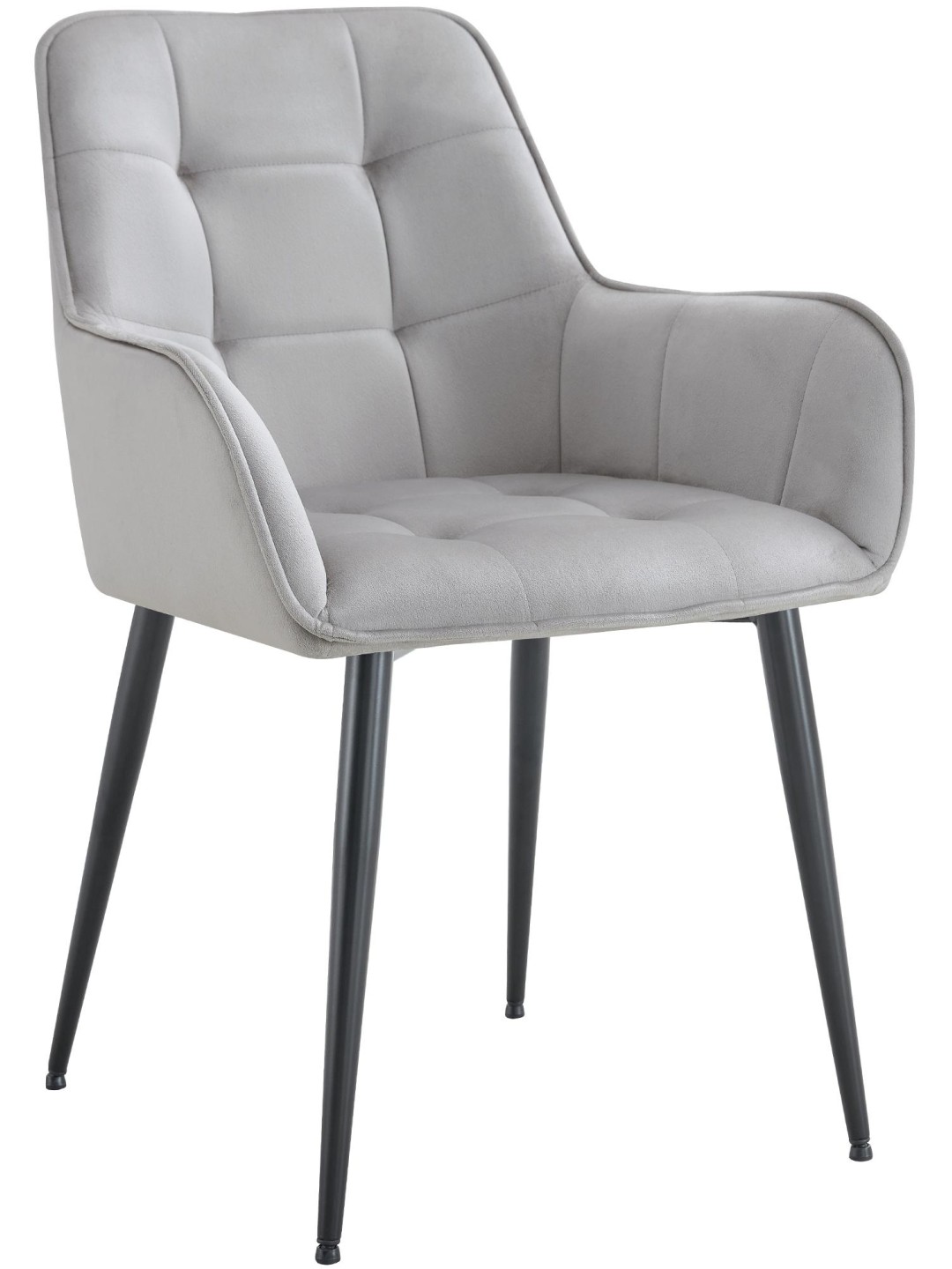 Chaise de salle à manger en velours Ferndale, gris clair