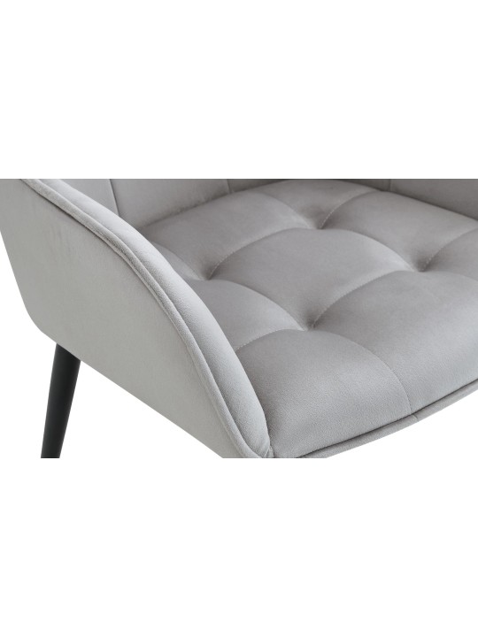 Chaise de salle à manger en velours Ferndale, gris clair Chaise de salle à manger en velours Ferndale, gris clair