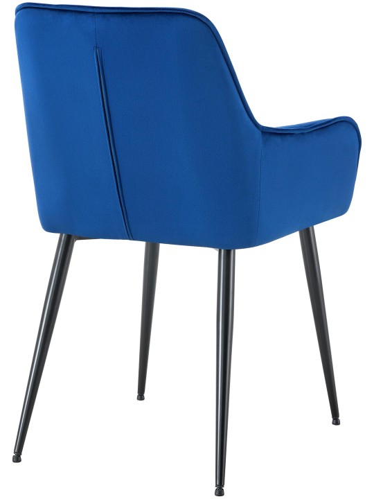 Chaise de salle à manger en velours Ferndale, bleu foncé