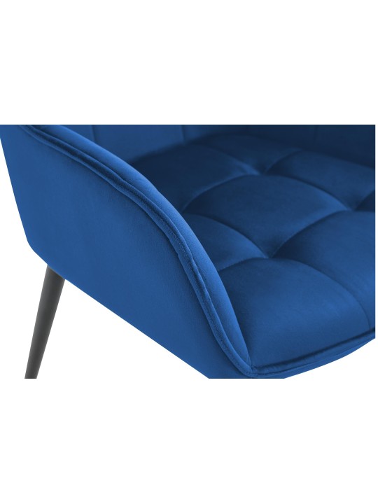 Chaise de salle à manger en velours Ferndale, bleu foncé