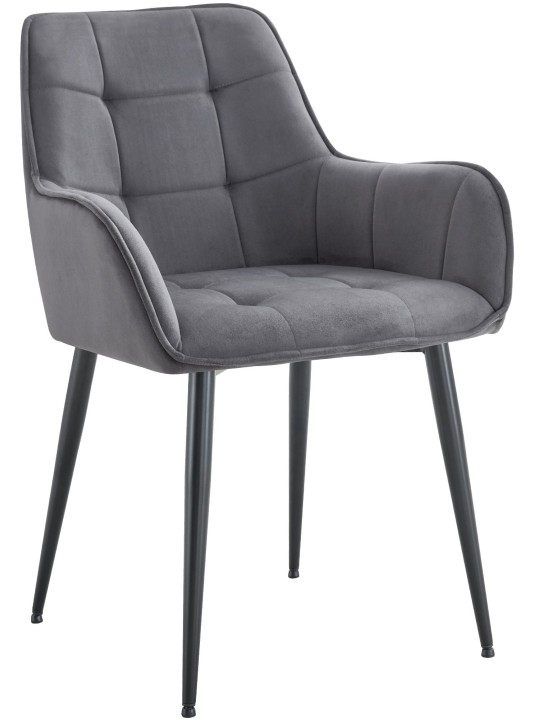 Chaise de salle à manger en velours Ferndale, gris foncé Chaise de salle à manger en velours Ferndale, gris foncé