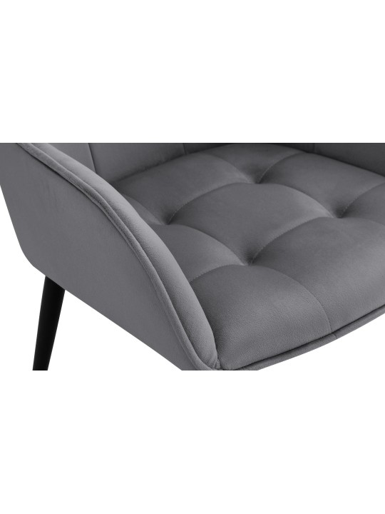Chaise de salle à manger en velours Ferndale, gris foncé Chaise de salle à manger en velours Ferndale, gris foncé