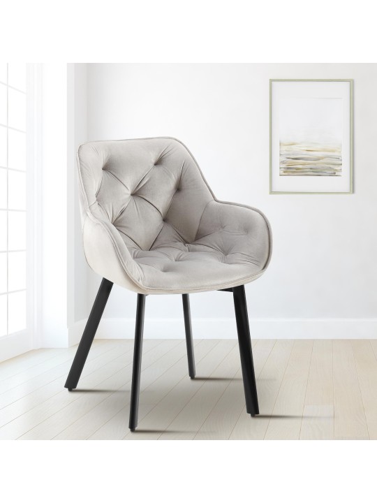Chaise de salle à manger Antigo velours, gris Chaise de salle à manger Antigo velours, gris