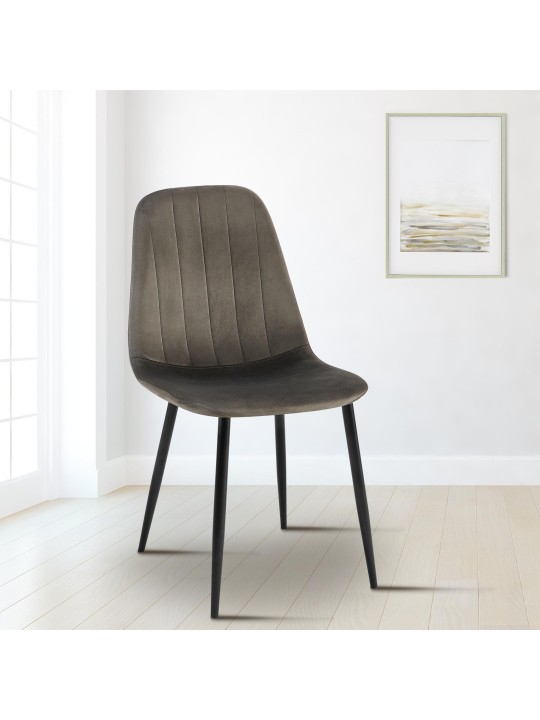 Chaise de salle à manger en velours Baxter, anthracite Chaise de salle à manger en velours Baxter, anthracite