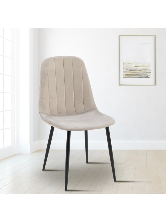 Chaise de salle à manger en velours Baxter, gris Chaise de salle à manger en velours Baxter, gris