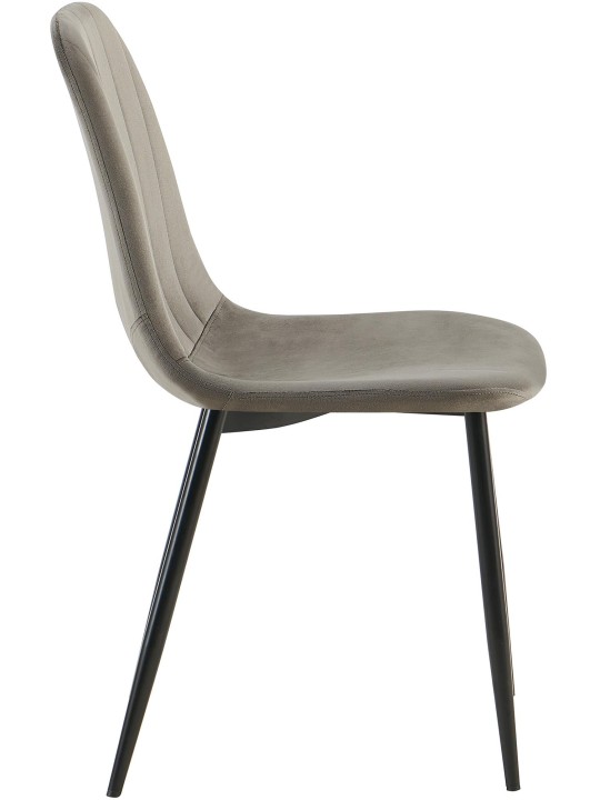 Lot de 4 chaises de salle à manger Baxter velours, anthracite