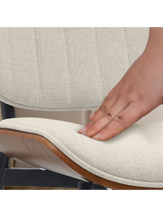 Chaise visiteur Tiffin tissu, noyer/crème