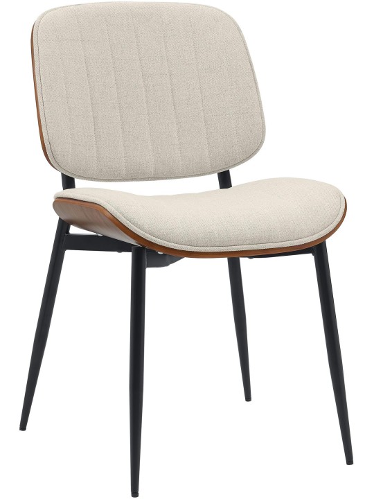 Chaise visiteur Tiffin tissu, noyer/crème
