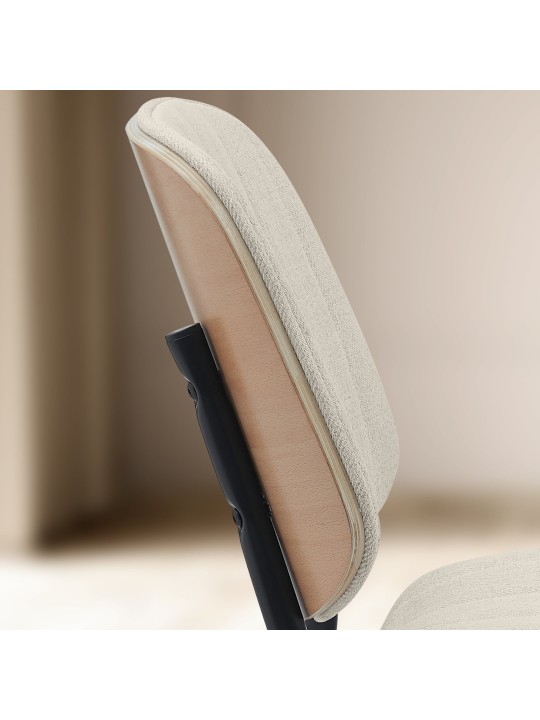 Chaise visiteur Tiffin tissu, naturel/crème