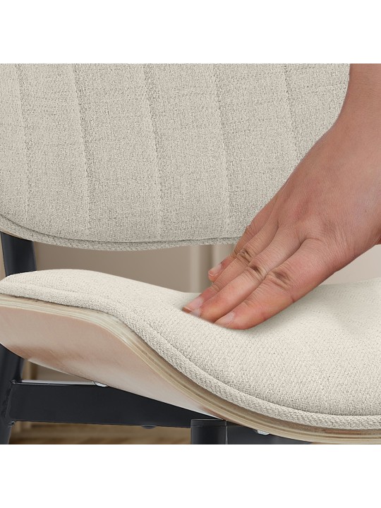 Chaise visiteur Tiffin tissu, naturel/crème