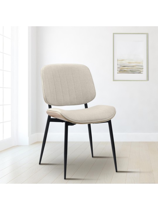 Chaise visiteur Tiffin tissu, naturel/crème