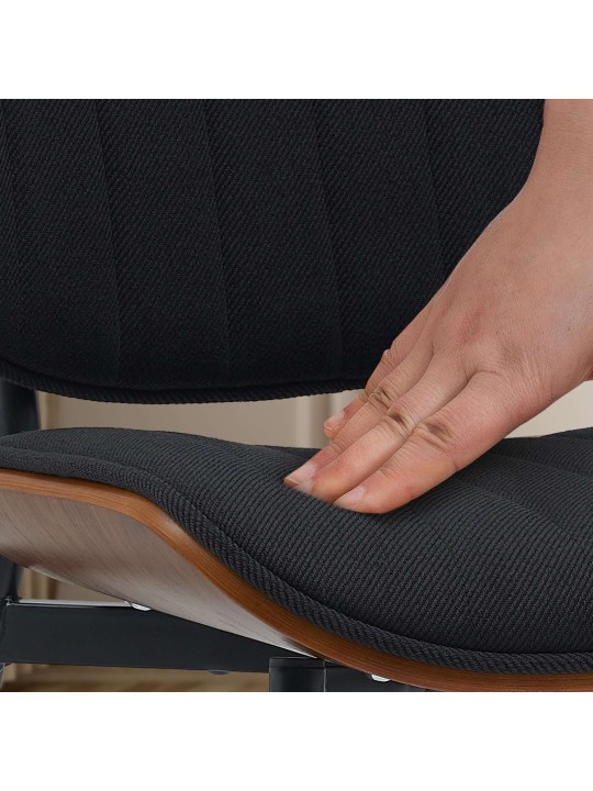 Chaise visiteur Tiffin tissu, noyer/noir