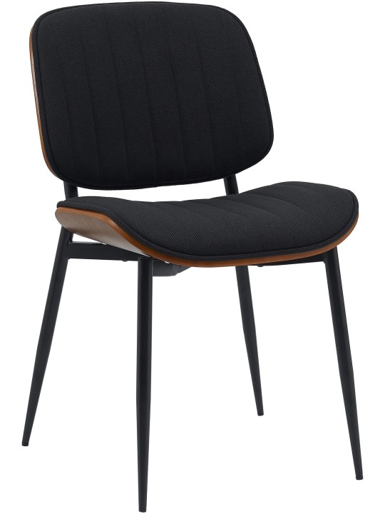 Chaise visiteur Tiffin tissu, noyer/noir