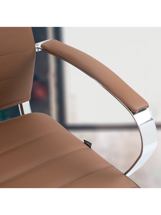 Chaise de bureau Oakland en cuir véritable, brun clair