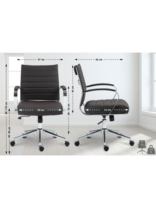 Chaise de bureau Oakland en cuir véritable, brun Chaise de bureau Oakland en cuir véritable, brun