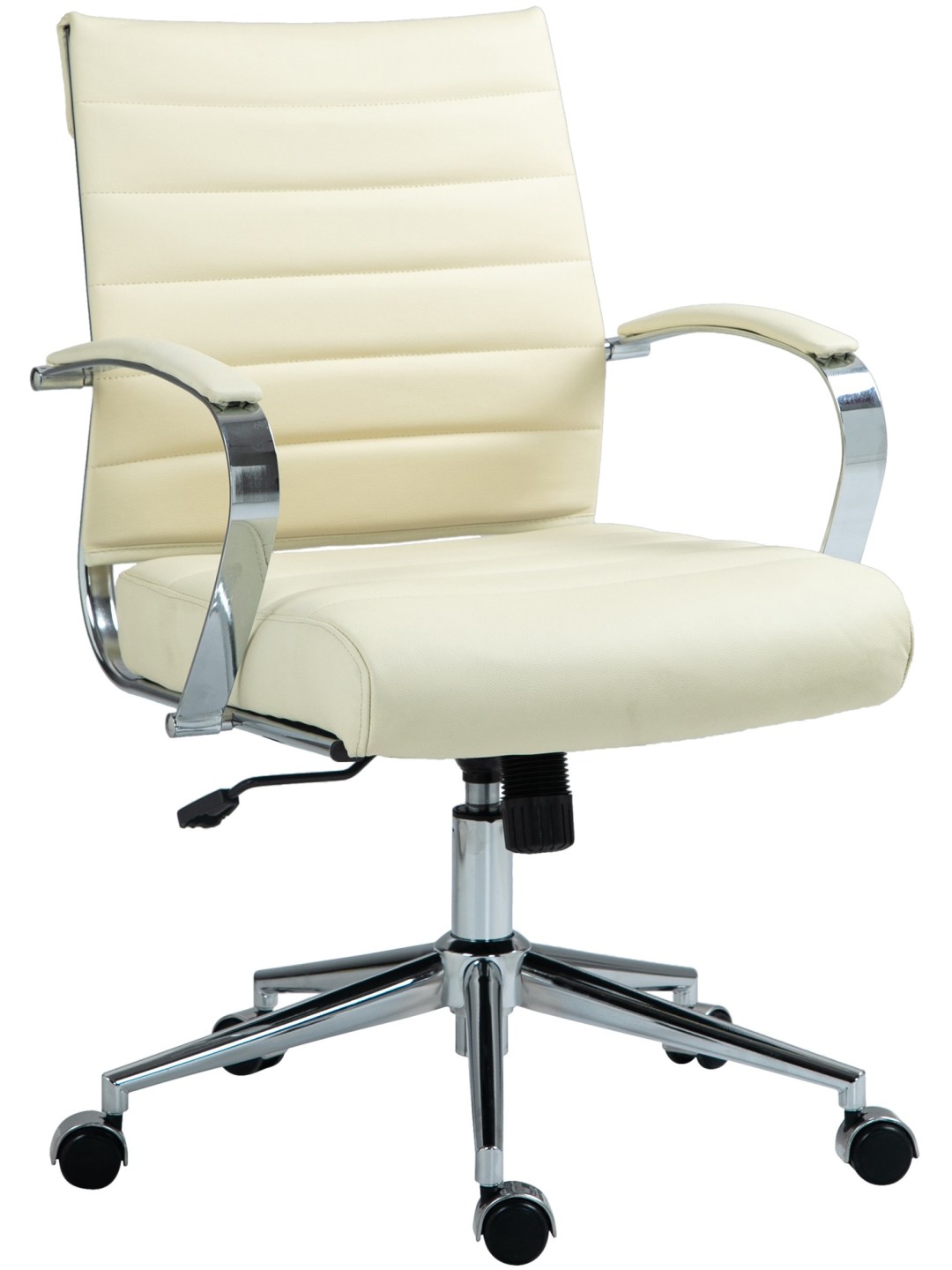 Chaise de bureau Oakland en cuir véritable, crème