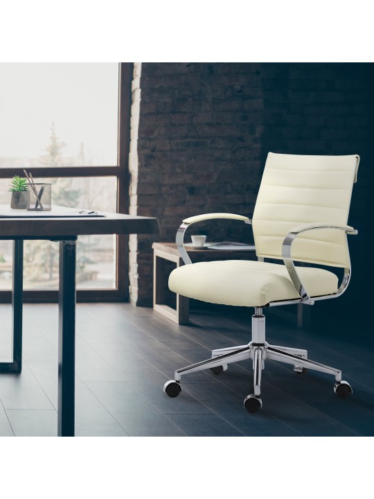 Chaise de bureau Oakland simili cuir, crème Chaise de bureau Oakland simili cuir, crème