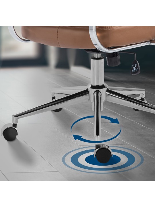 Chaise de bureau Oakland simili cuir, brun clair Chaise de bureau Oakland simili cuir, brun clair