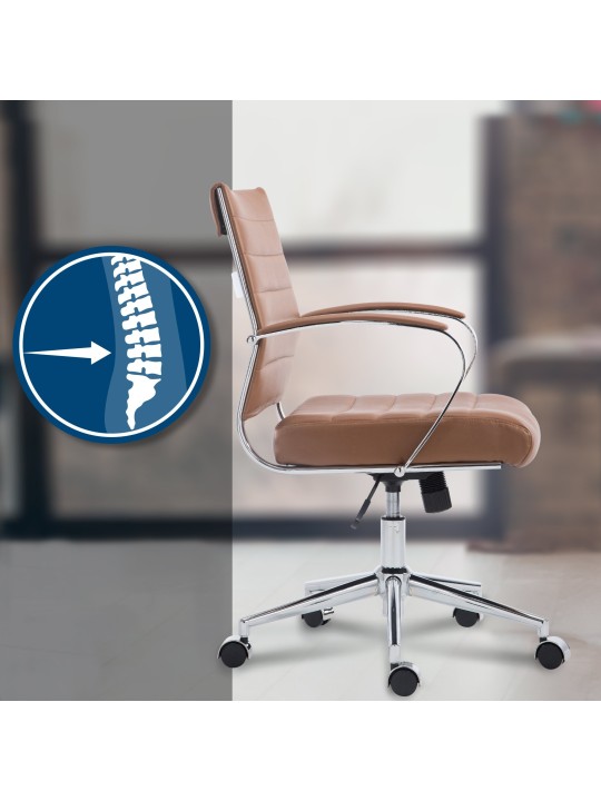 Chaise de bureau Oakland simili cuir, brun clair Chaise de bureau Oakland simili cuir, brun clair