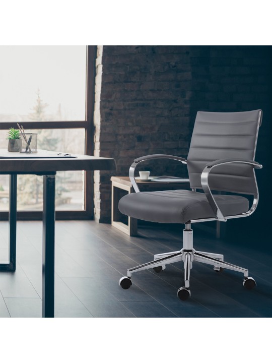 Chaise de bureau Oakland simili cuir, gris Chaise de bureau Oakland simili cuir, gris