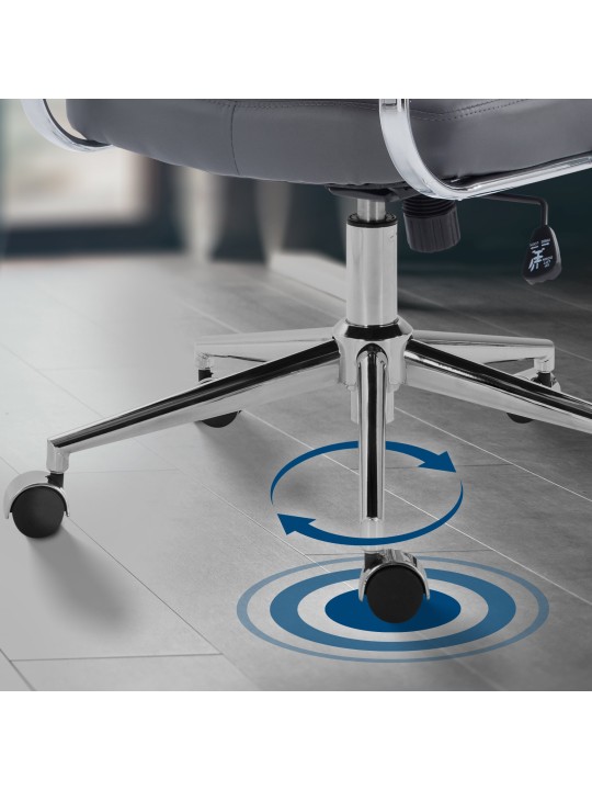 Chaise de bureau Oakland simili cuir, gris Chaise de bureau Oakland simili cuir, gris