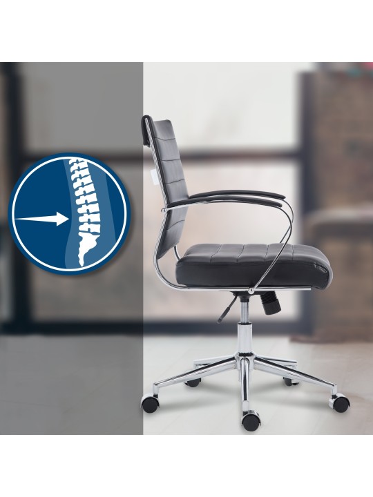 Chaise de bureau Oakland simili cuir, noir Chaise de bureau Oakland simili cuir, noir