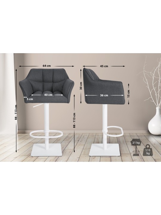 Tabouret de bar Damaso W feutre, gris Tabouret de bar Damaso W feutre, gris