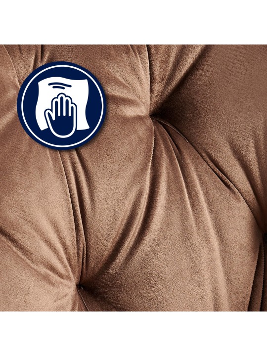 Chaise visiteur Cassis velours, brun