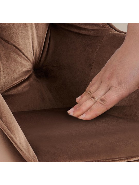 Chaise visiteur Cassis velours, brun