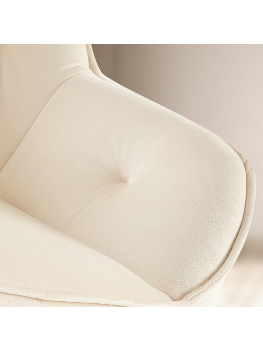 Chaise visiteur Cassis velours, crème