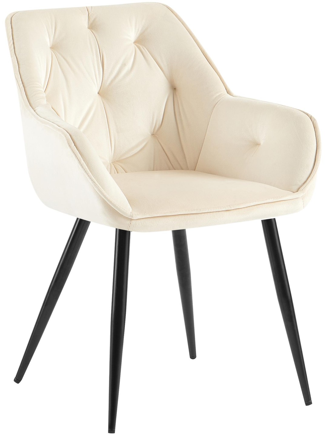 Chaise visiteur Cassis velours, crème