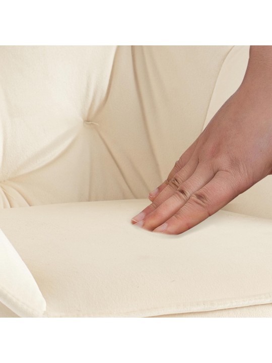 Chaise visiteur Cassis velours, crème