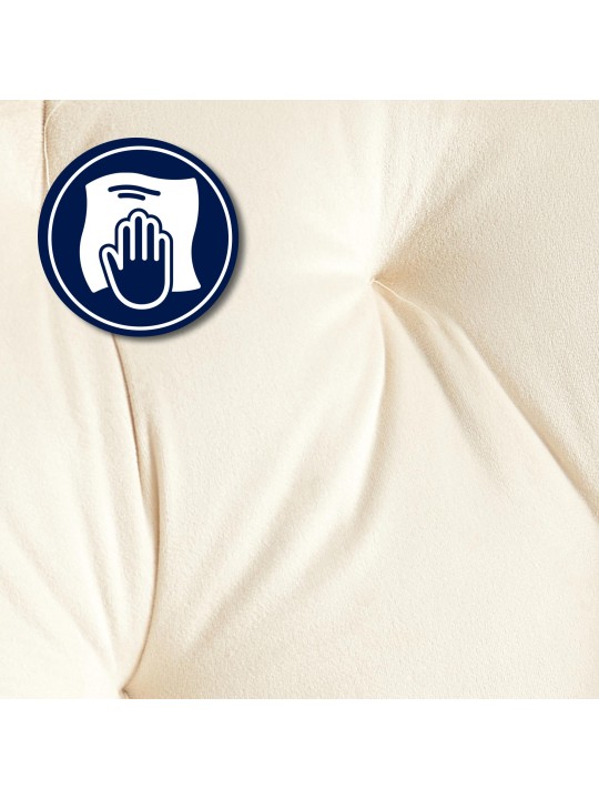 Chaise visiteur Cassis velours, crème