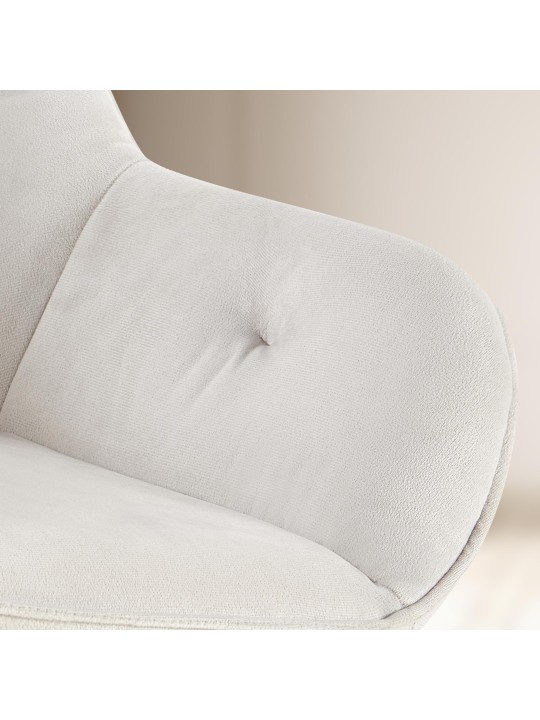 Chaise visiteur Cassis velours, gris clair