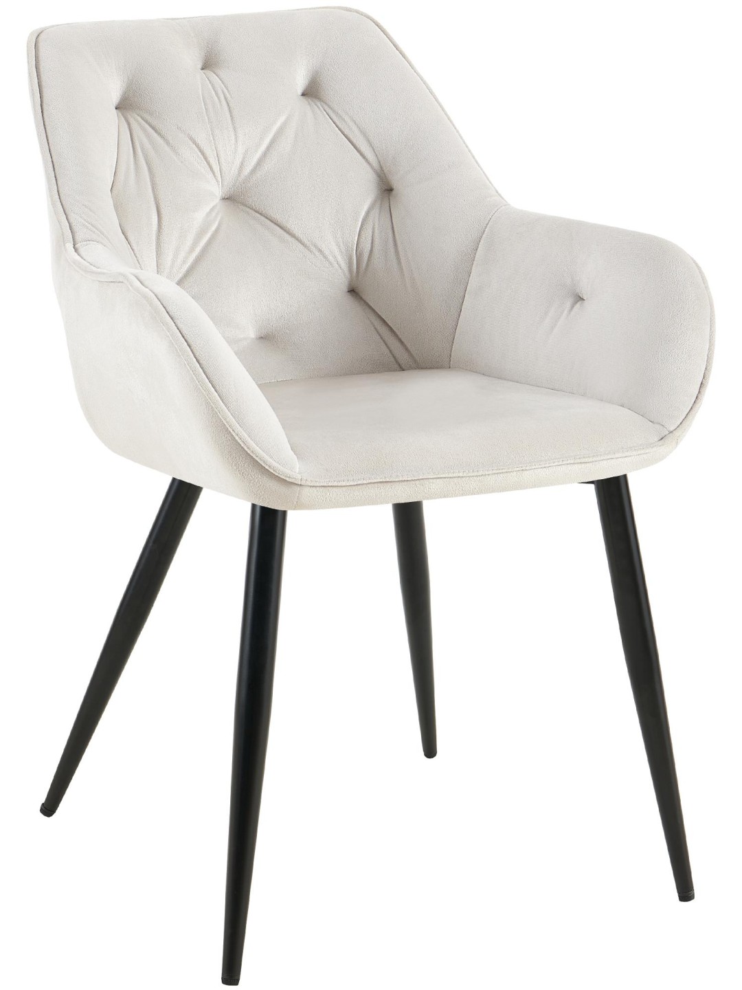 Chaise visiteur Cassis velours, gris clair