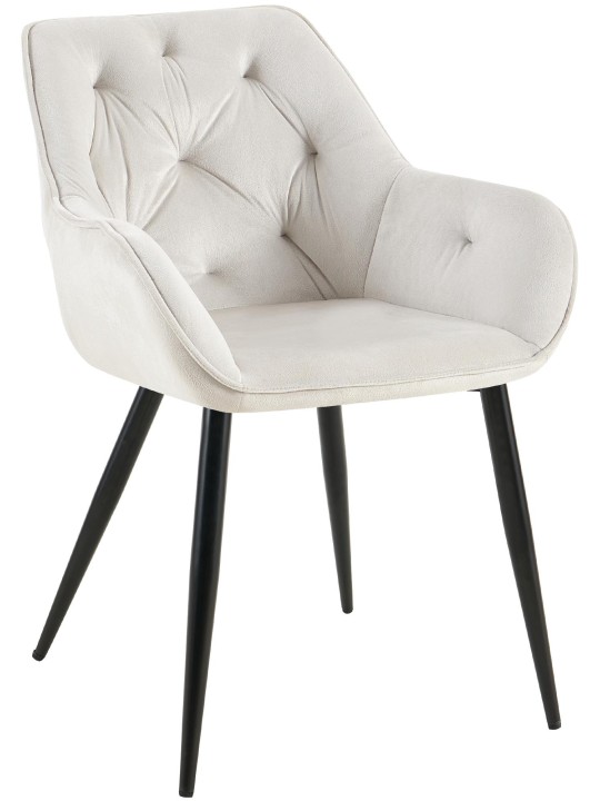 Chaise visiteur Cassis velours, gris clair