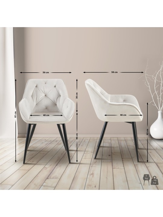 Chaise visiteur Cassis velours, gris clair