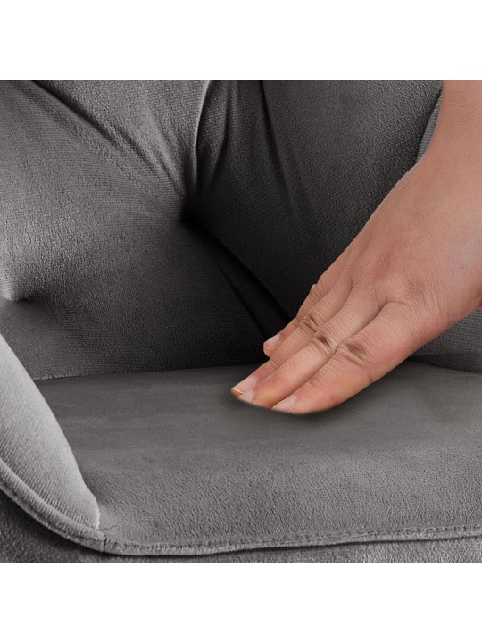 Chaise visiteur Cassis velours, gris foncé