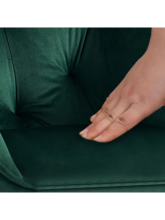 Chaise visiteur Cassis velours, vert