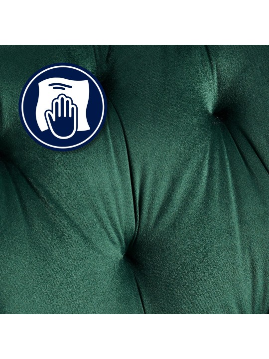 Chaise visiteur Cassis velours, vert