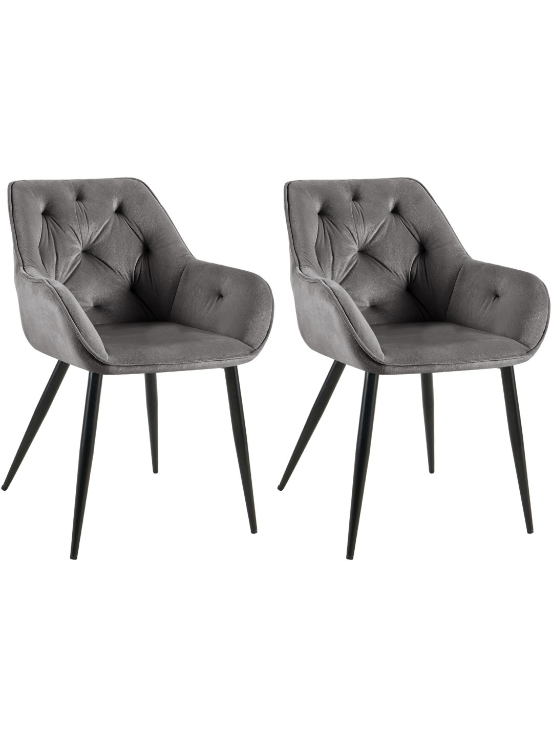 Lot de 2 chaises de salle à manger Cassis, gris foncé