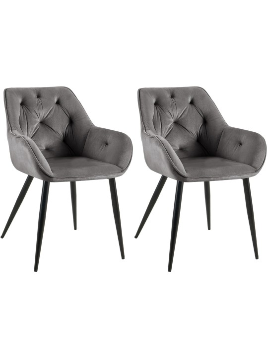 Lot de 2 chaises de salle à manger Cassis, gris foncé