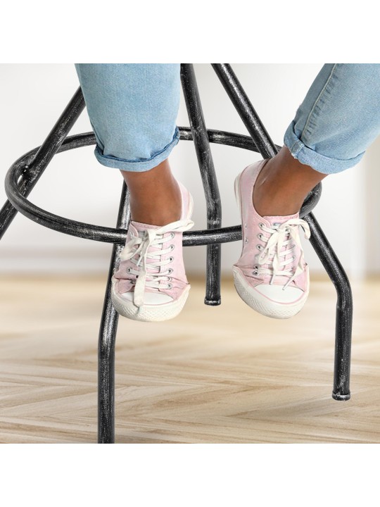 Tabouret de bar Hanam, argent antique