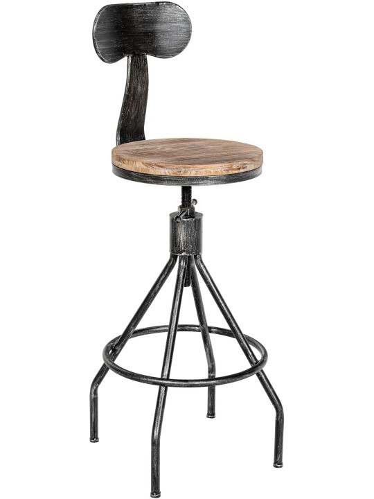 Tabouret de bar Hanam, argent antique