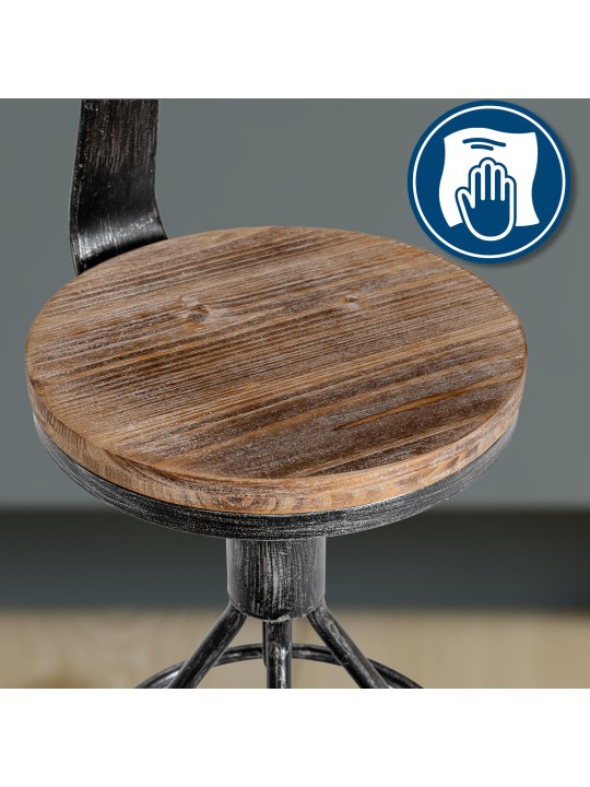 Tabouret de bar Hanam, argent antique