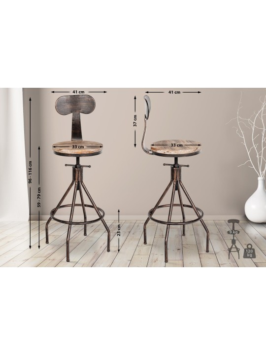 Tabouret de bar Hanam, bronze