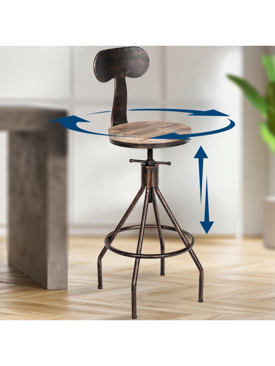Tabouret de bar Hanam, bronze