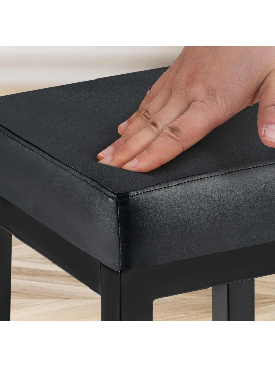 Tabouret de bar Taylor B85 simili cuir, noir