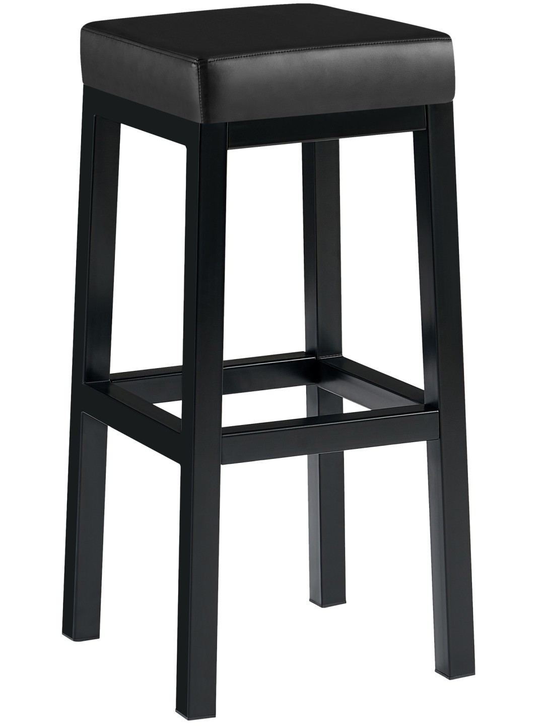Tabouret de bar Taylor B85 simili cuir, noir