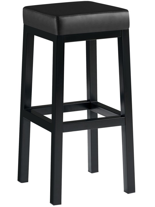 Tabouret de bar Taylor B85 simili cuir, noir